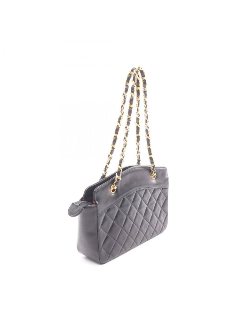 Chanel Handbag Quilted Black Lambskin Chain Bag - Picture 2 of 14